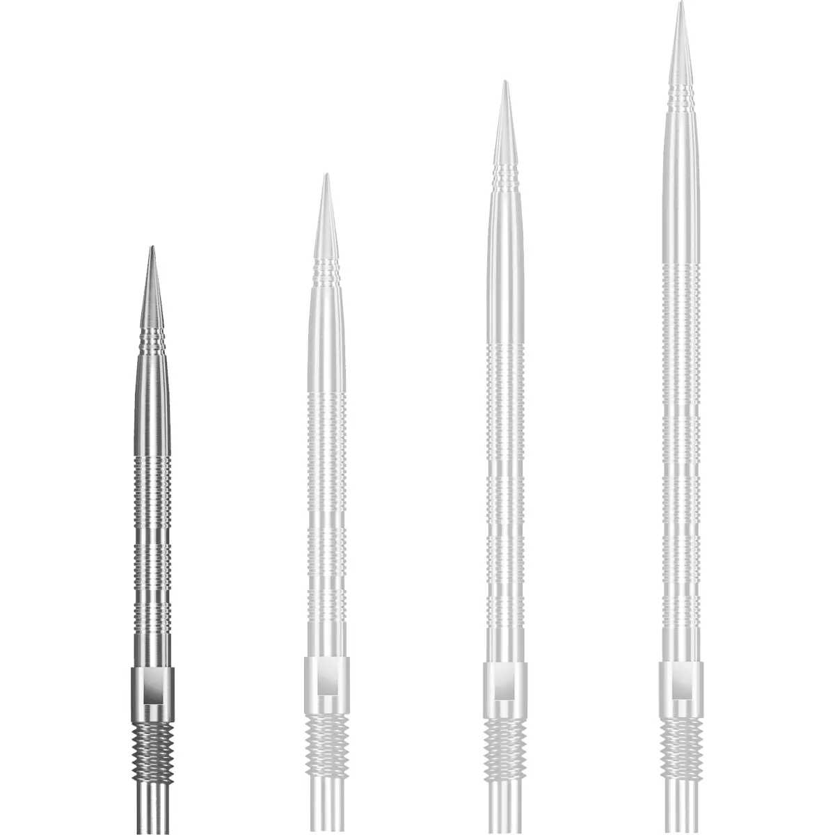 Harrows Quick Point Micro Ridge Dartspitzen Silber 26 mm mit feinem Micro-Ridge-Grip