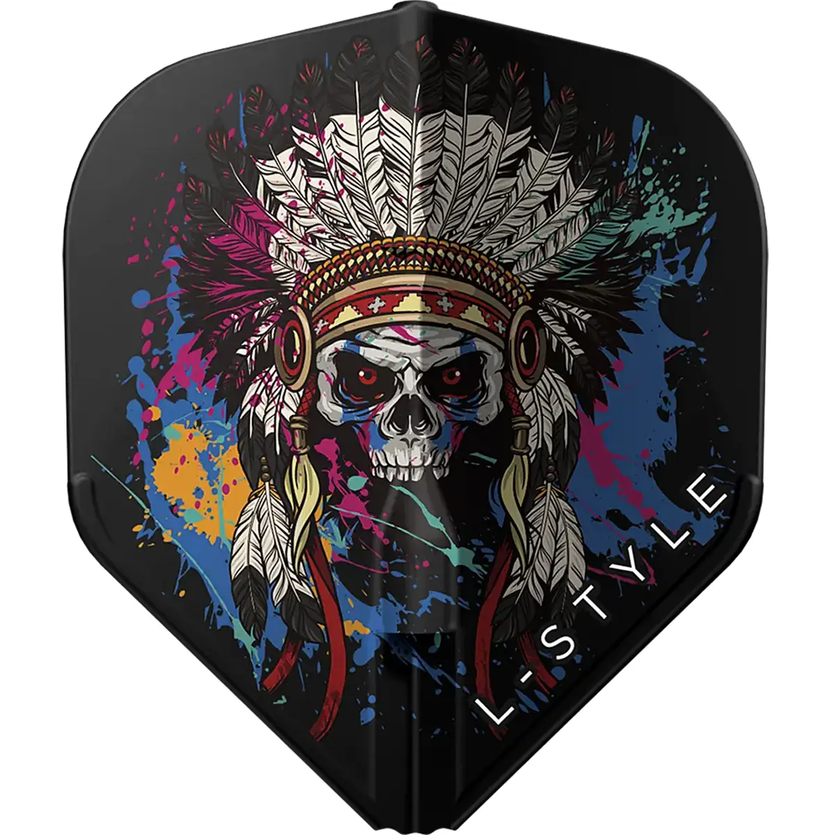 Einzelner L-Style SD L1 EZ Chief Skull V1 Flight Black mit Skull-Motiv und Federschmuck