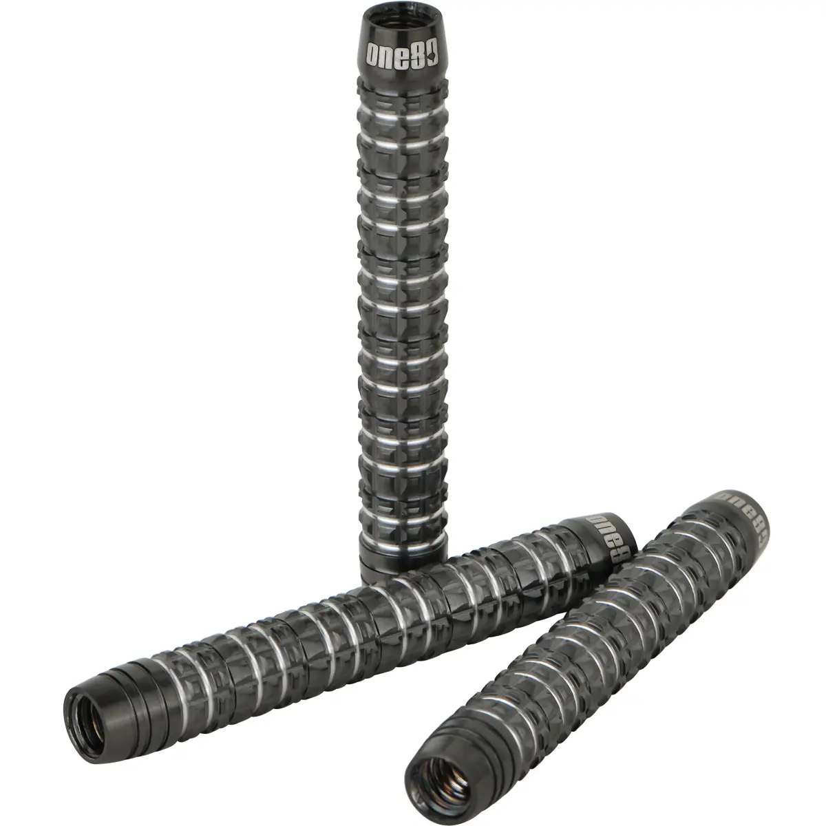 One80 Crocforce CF1 Softdarts – Detailansicht der Grip-Zonen One80 Crocforce CF1 Softdarts Barrel Grip-Details – Kombination aus Ringed-, Shark- und Axial-Grip