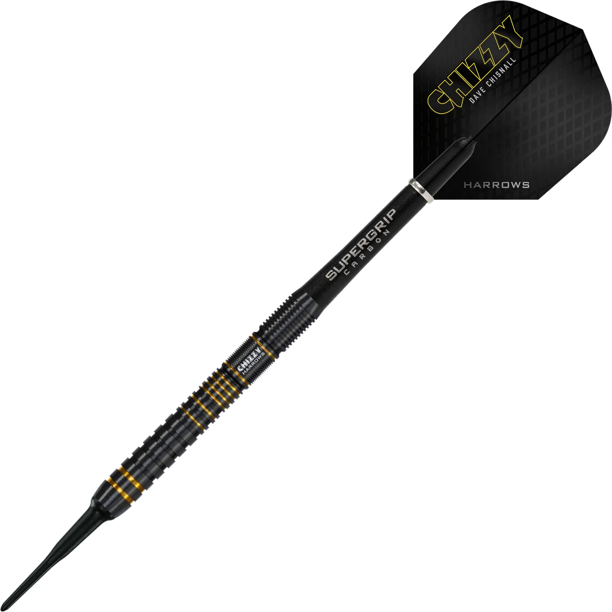 Harrows Chizzy Series 3 Softdart – Supergrip Carbon Shaft – schwarz/gold