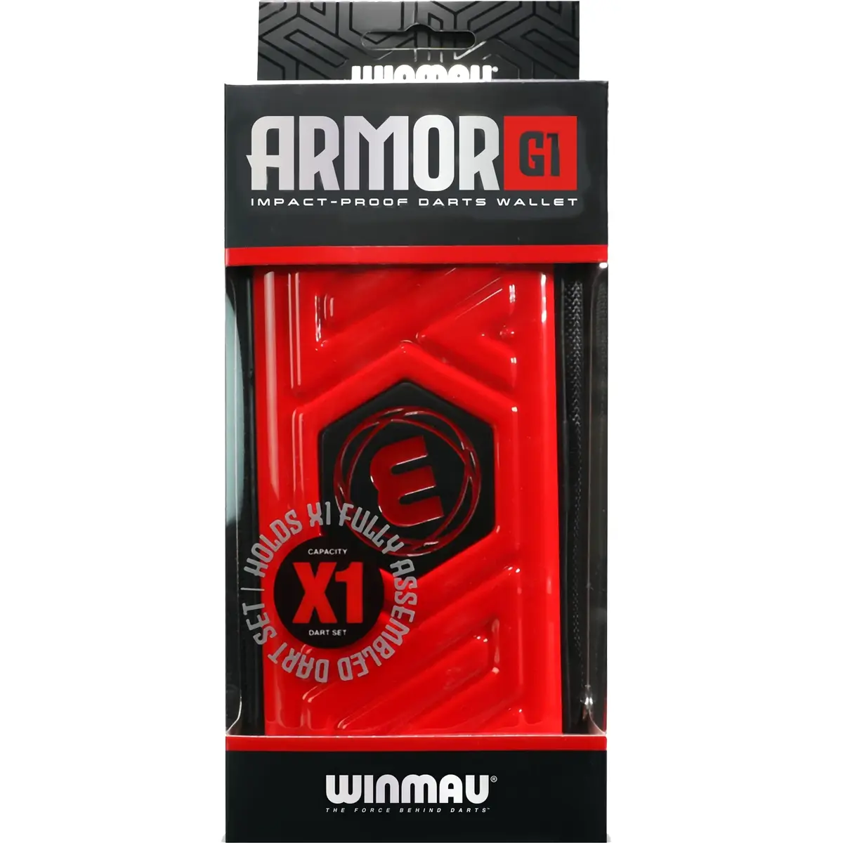 Winmau Armor G1 Darttasche Rot – Vorderseite der Originalverpackung