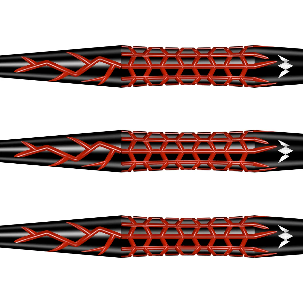 Mission Lava Steeldart Barrel mit strukturiertem roten Lava-Grip