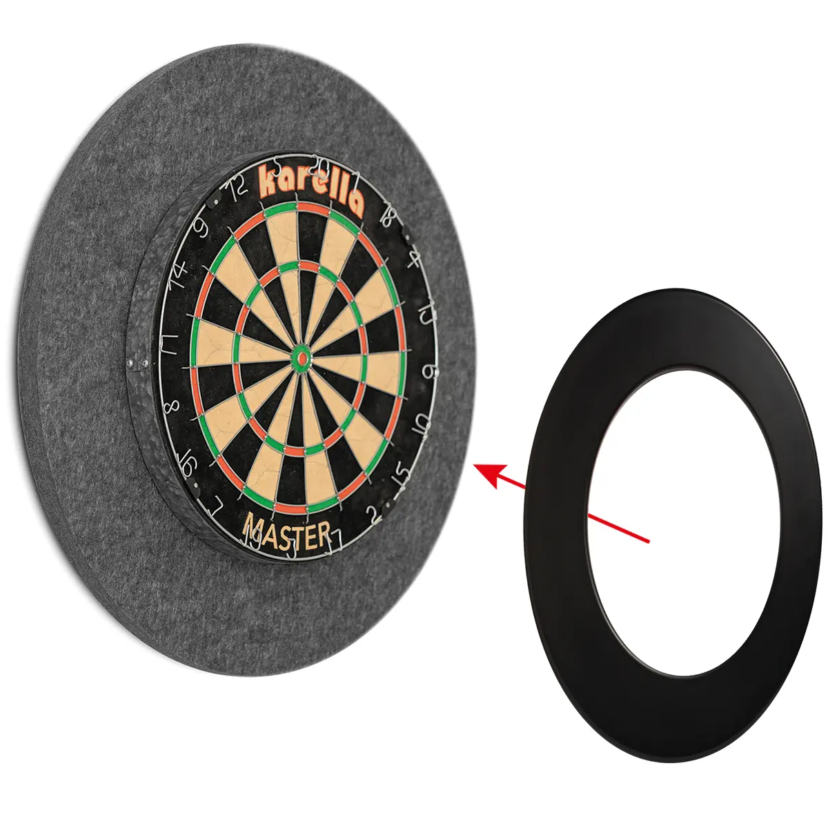 Karella Schallschutz Ultimo Dartboard mit Dartboard Surround – kompatible Montage zur Geräuschdämmung