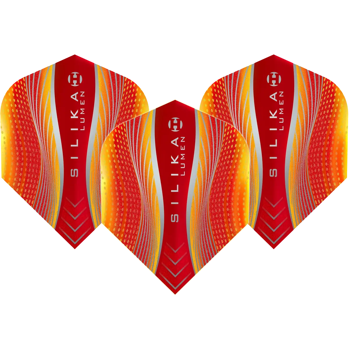 Harrows Silika Lumen No.6 Flights Yellow Red im 3er Set mit Silika-Beschichtung für kontrollierten und ruhigen Dartflug