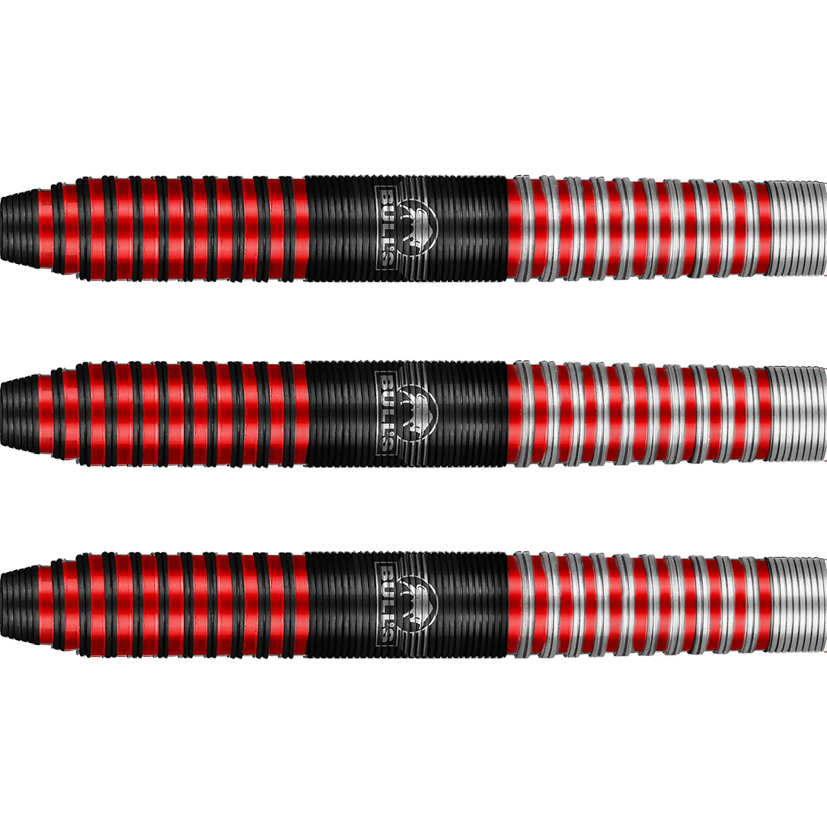 Bull’s NL Phantom Red Steeldart Barrels 24 g – 90 % Tungsten mit markantem Phantom Grip