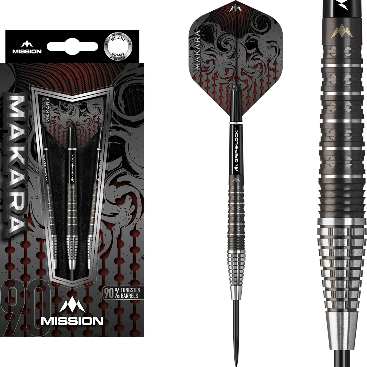 Mission Makara M2 Steeldarts Set mit Shafts und Flights