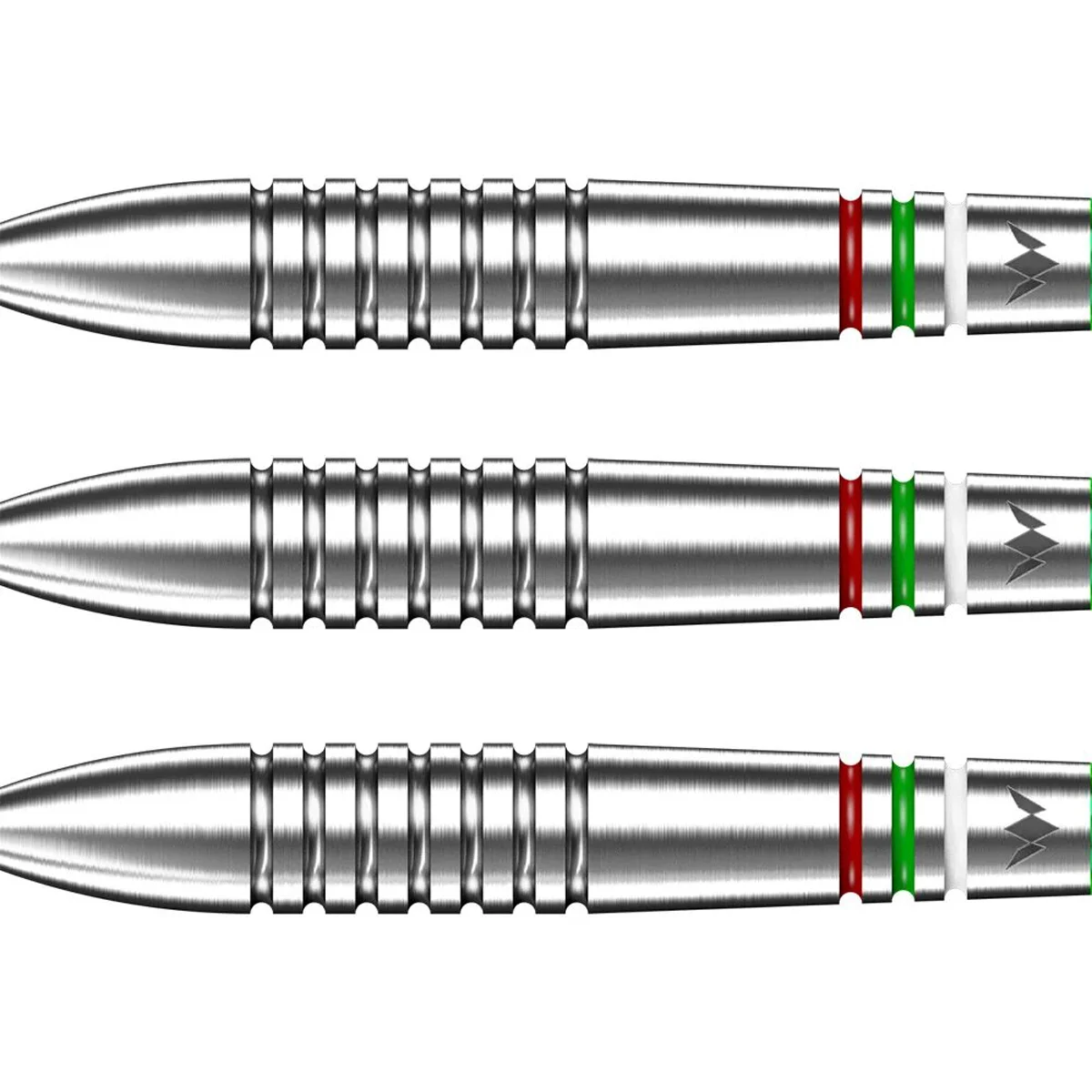 Barrel Detail der Mission Rhian O’Sullivan Steeldarts mit farbigen Ringakzenten