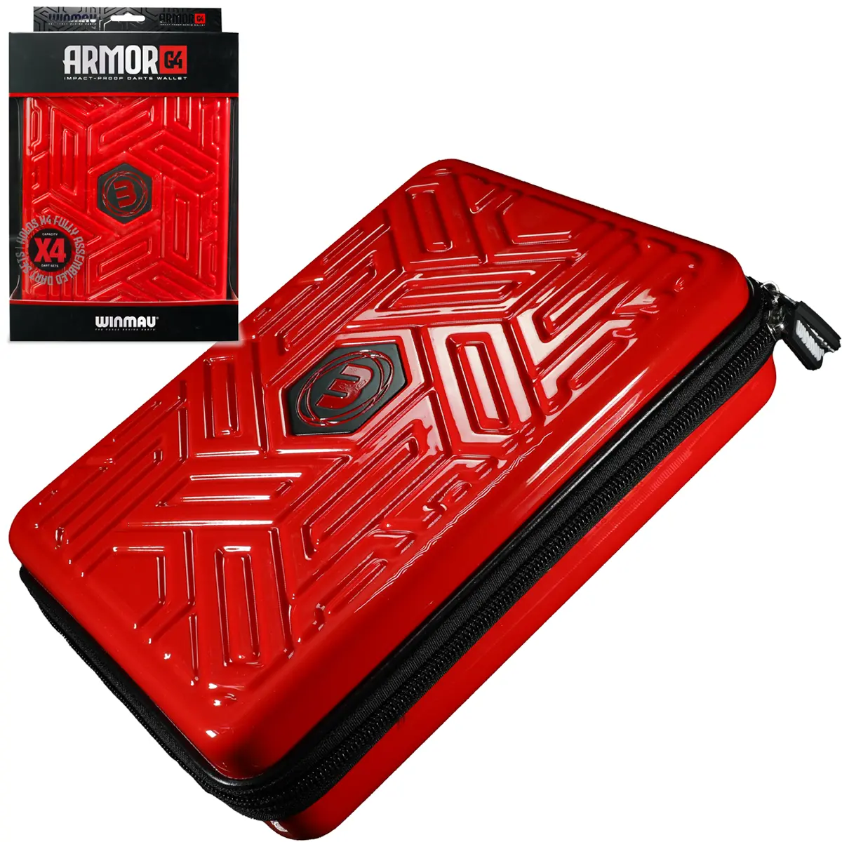 Winmau Armor G4 Darttasche Rot – mit Verpackung Winmau Armor G4 Darttasche Rot mit Verpackung – dynamische Ansicht