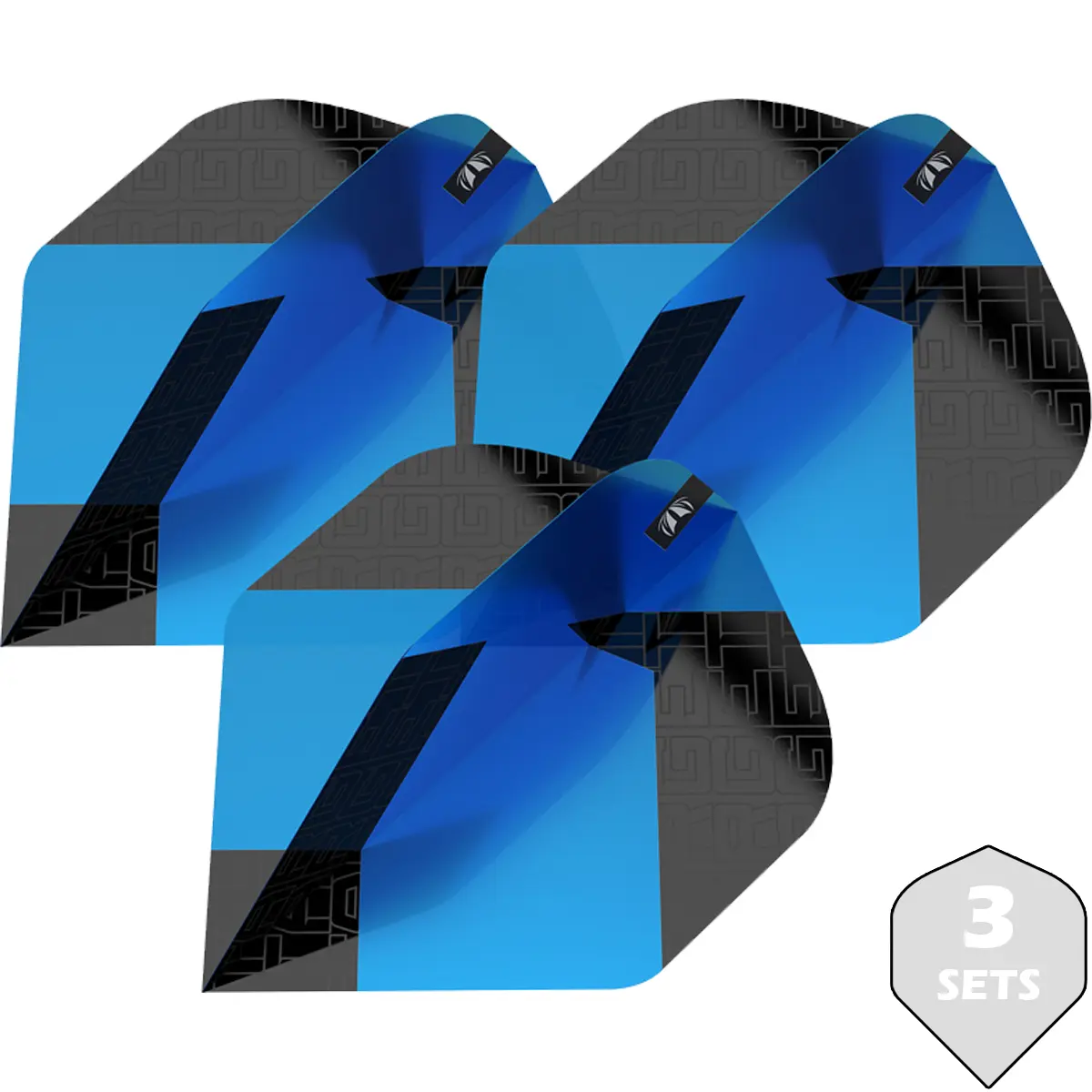 Target TAG Flights No2 blau als 3 Sets mit 9 Flights im blau-schwarzen Design