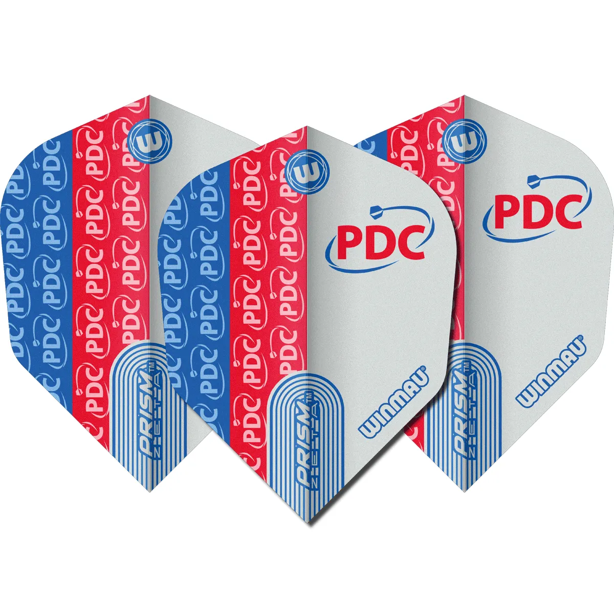 Einzelansicht Winmau Prism Zeta PDC Flight No6 in Rot, Blau und Weiß
