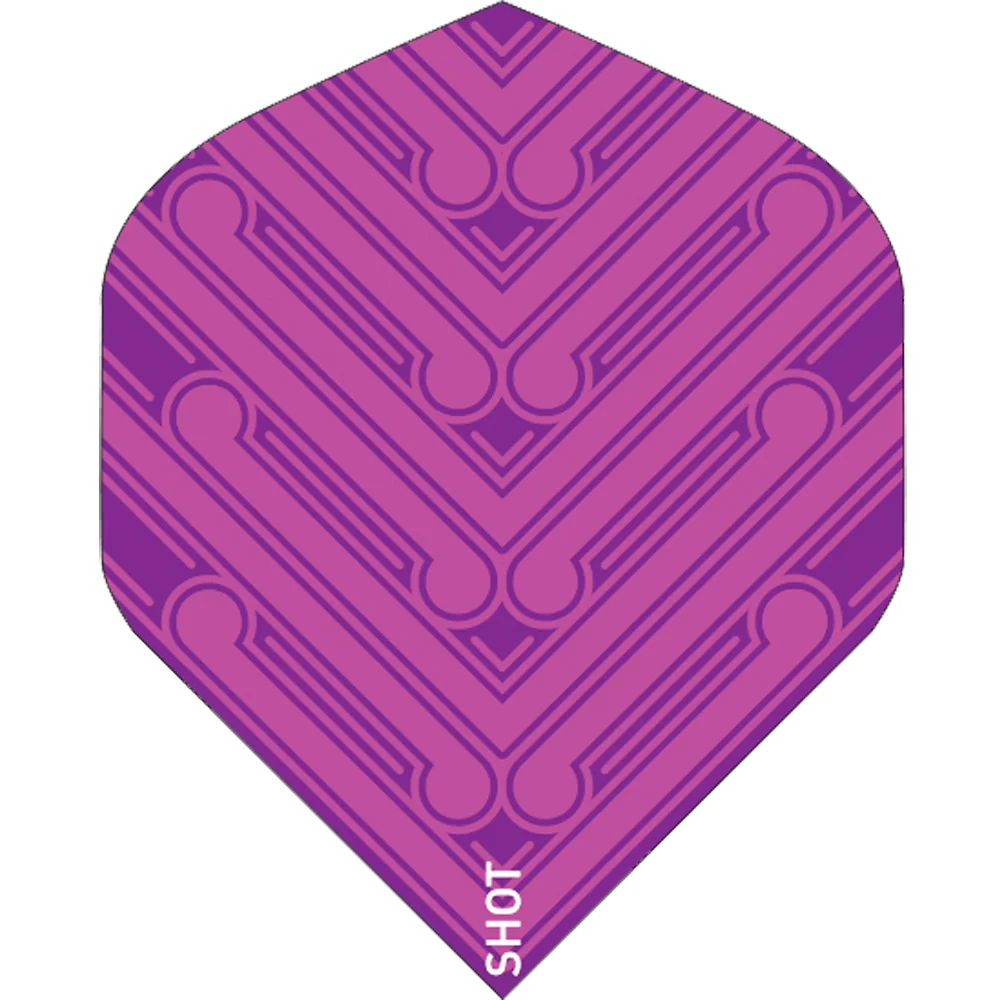 Shot Manu Flight Pink in No.6-Standardform Einzelner Shot Manu Flight Pink in No.6-Standardform, halbtransparentes Design mit geometrischem Muster und Shot-Logo