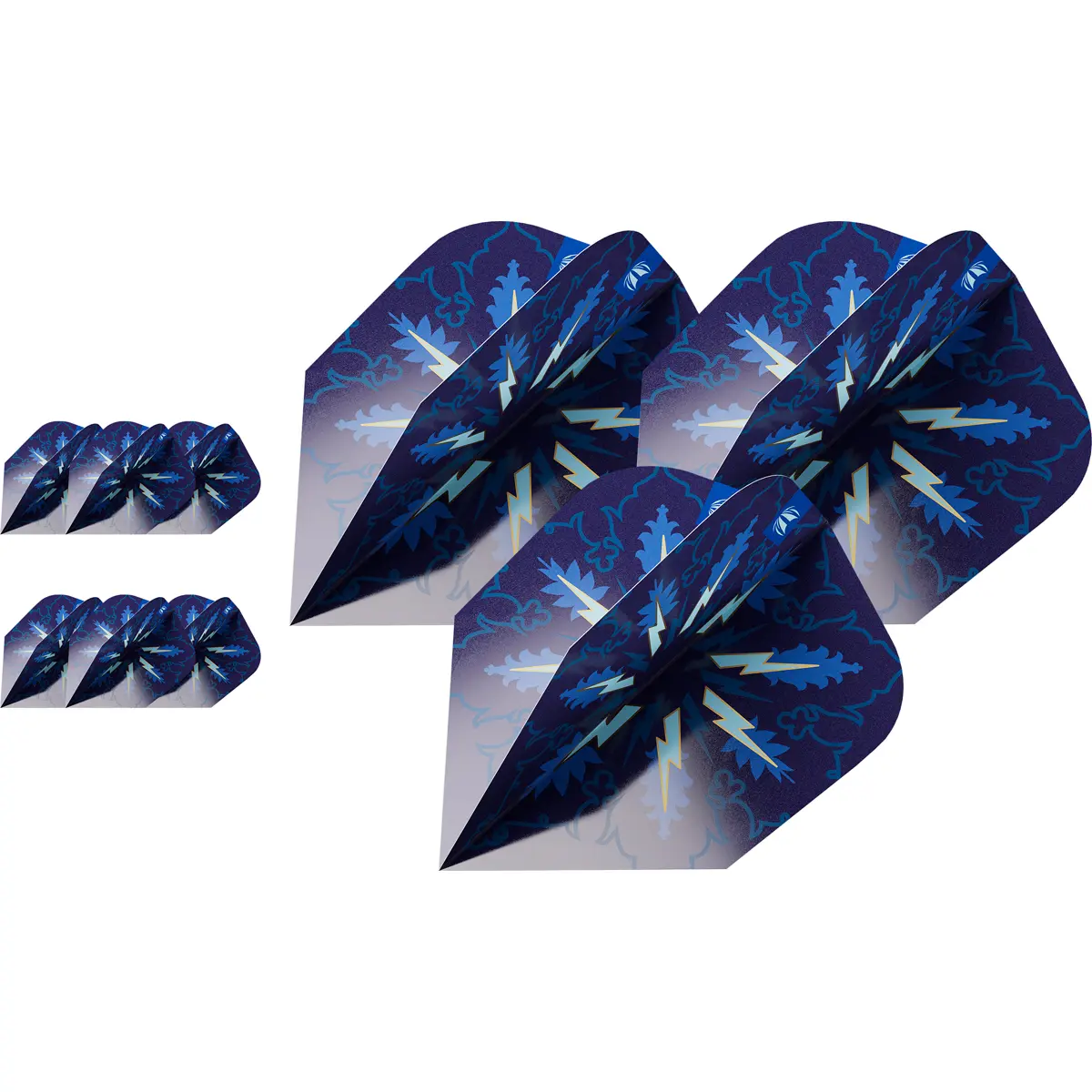 Target ProUltra Phil Taylor Power Gx2 No6 Flights – 3 Sets mit insgesamt 9 Flights, blaues Lightning-Bolt-Design
