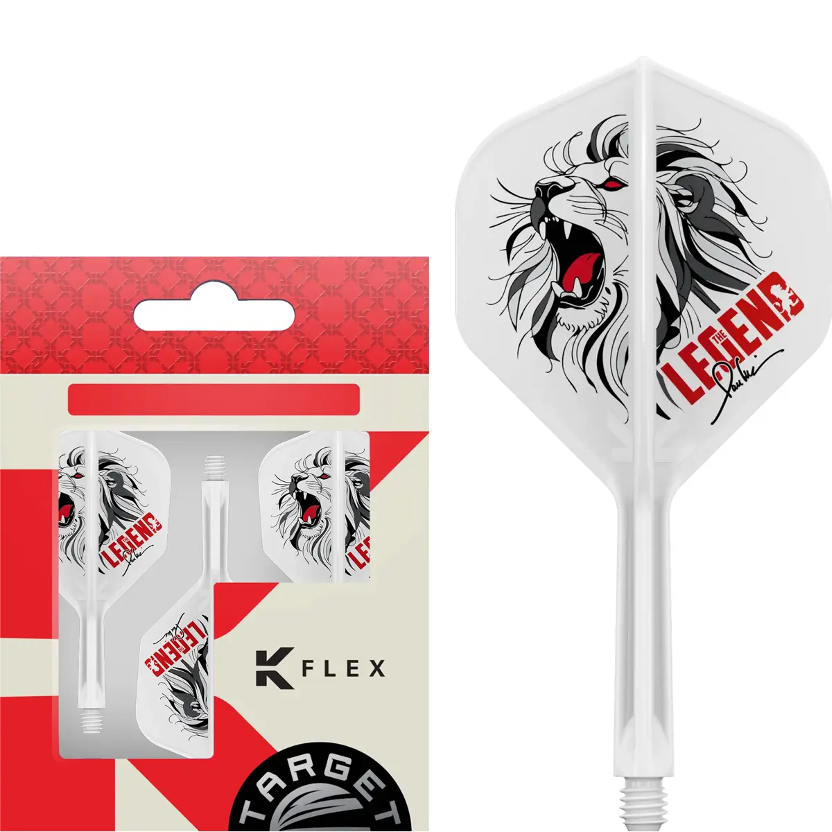 Target K-Flex Paul Lim The Legend Flights, Form No2, Länge Intermediate (26mm), integriertes Flight-Shaft-System.