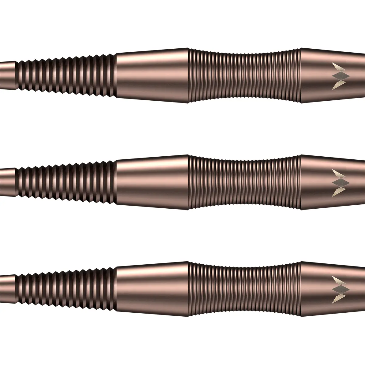 Mission Dead Shot Steeldarts – Nahaufnahme der präzise gefrästen Tungsten-Barrels mit Griffmulde