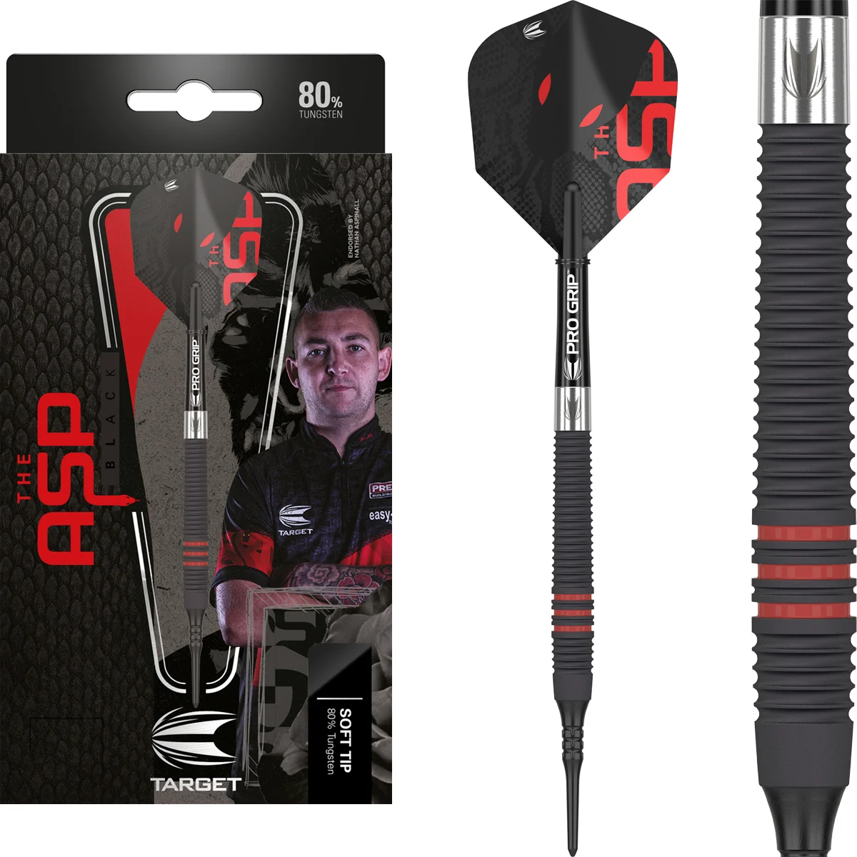 Target Nathan Aspinall Black 80% - Softdarts Target Nathan Aspinall Black 80% - Softdarts