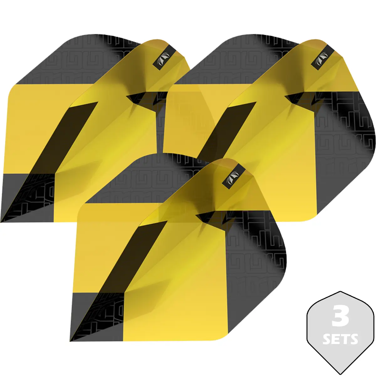 Target TAG Flights No2 gelb als 3 Sets mit 9 Flights im gelb-schwarzen Design