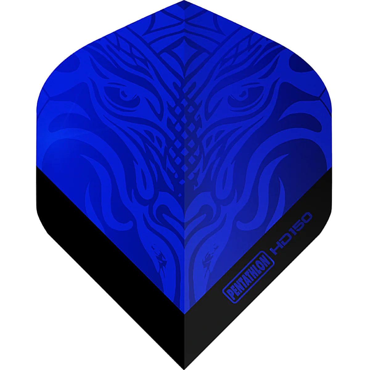 HD150 Metallic Flights Blau – Tribal-Tigerkopf – 150 Mikron Pentathlon HD150 Metallic Dart Flights Blau mit Tribal-Tigerkopf