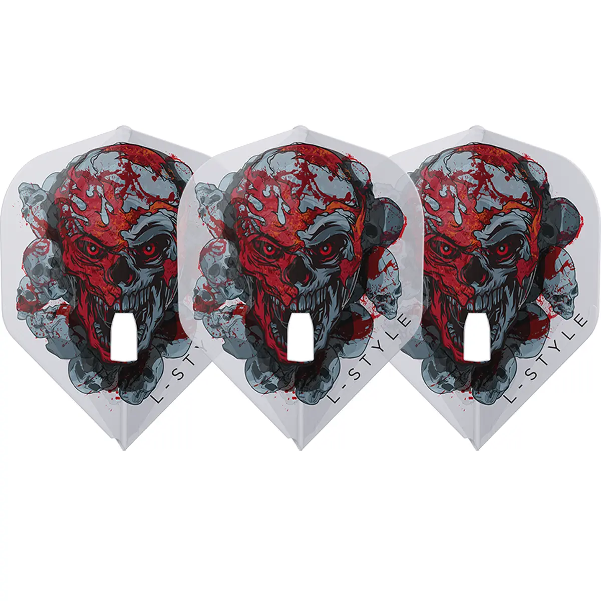 L-Style Ryan Searle V4 L1 Champagne Flights Clear Set mit Totenkopf Motiv