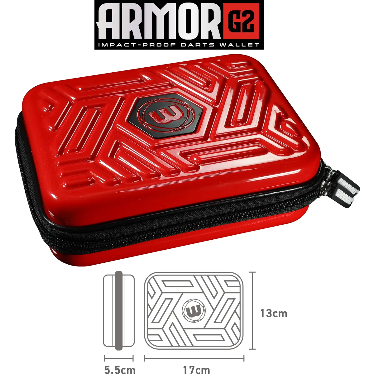 Winmau Armor G2 Darttasche Rot – Größenangaben 17 × 13 × 5,5 cm