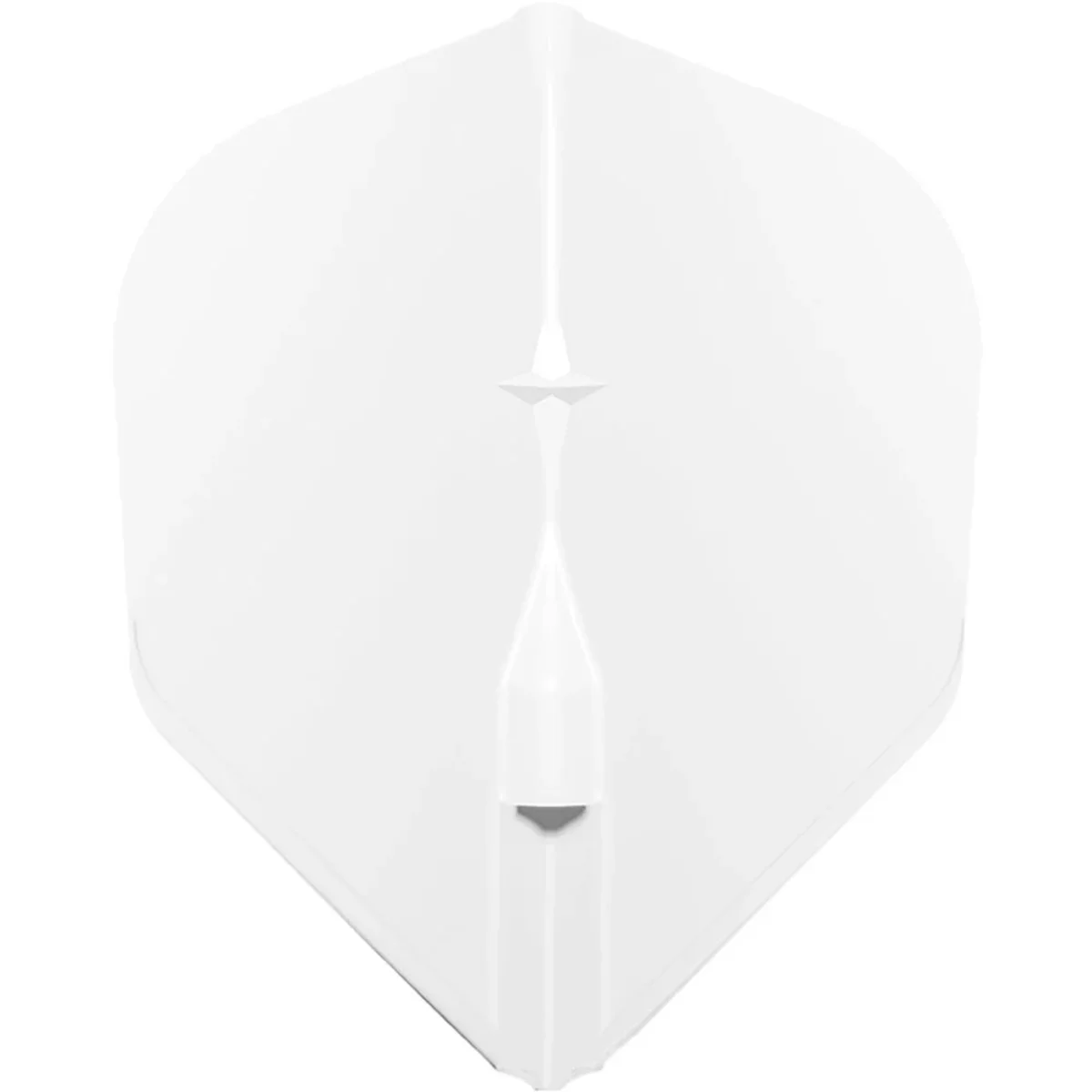 Detailansicht eines weißen L-Style EZ L3 Flights. Die neutrale, weiße Farbe betont die präzise 90-Grad-Form und das integrierte EZ-Champagne-Cap-System.