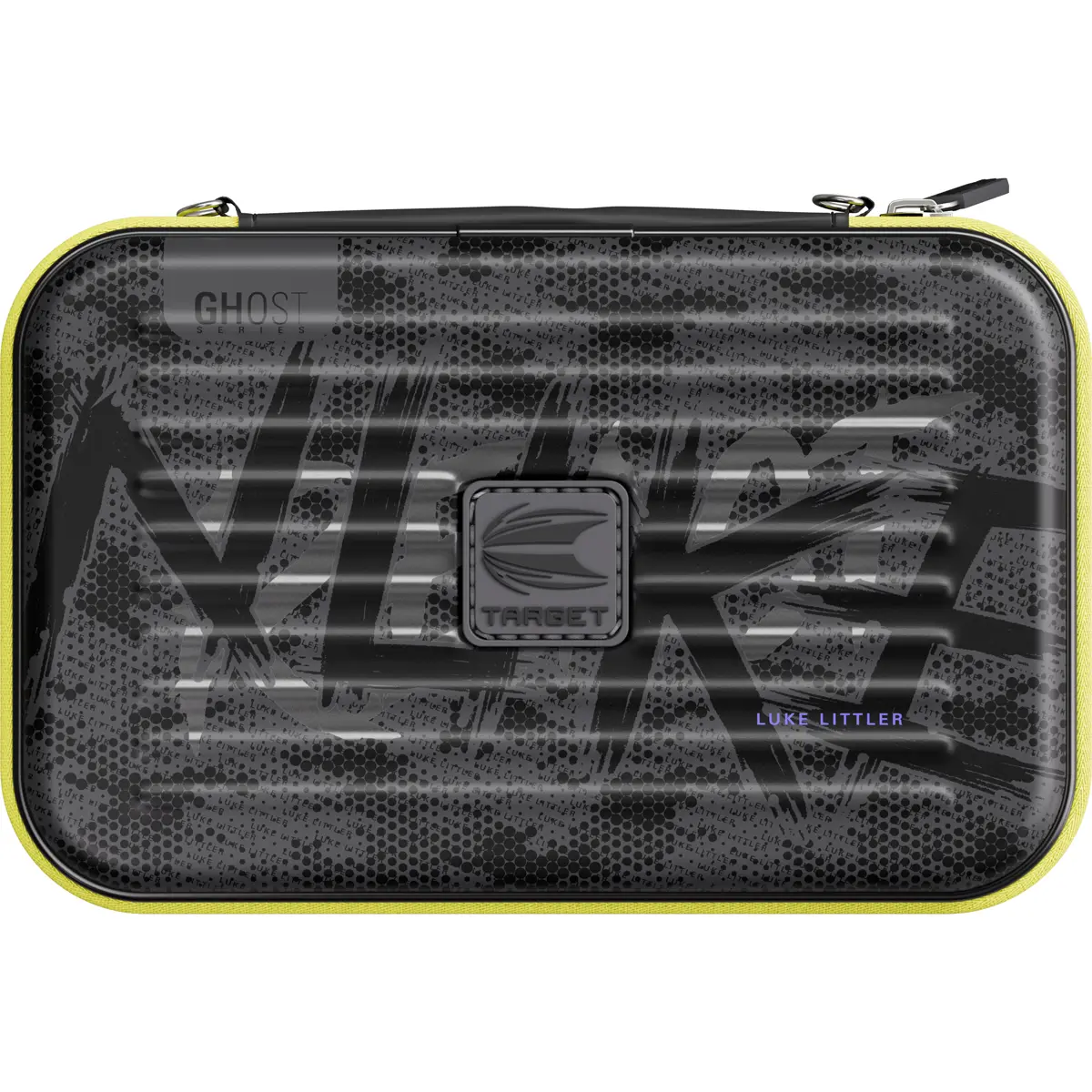 Target Takoma XL Ghost Luke Littler Dartcase in kompletter Frontansicht mit Signature-Branding und Ghost-Muster