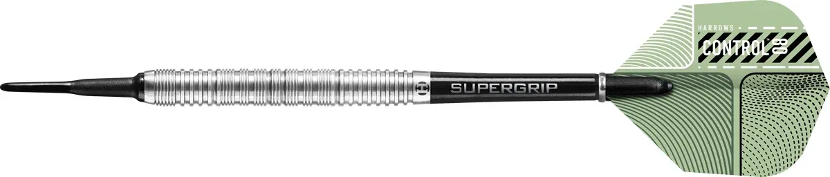 Harrows Control Parallel Softdart mit geradem Barrel, Supergrip Shaft und Control Flight