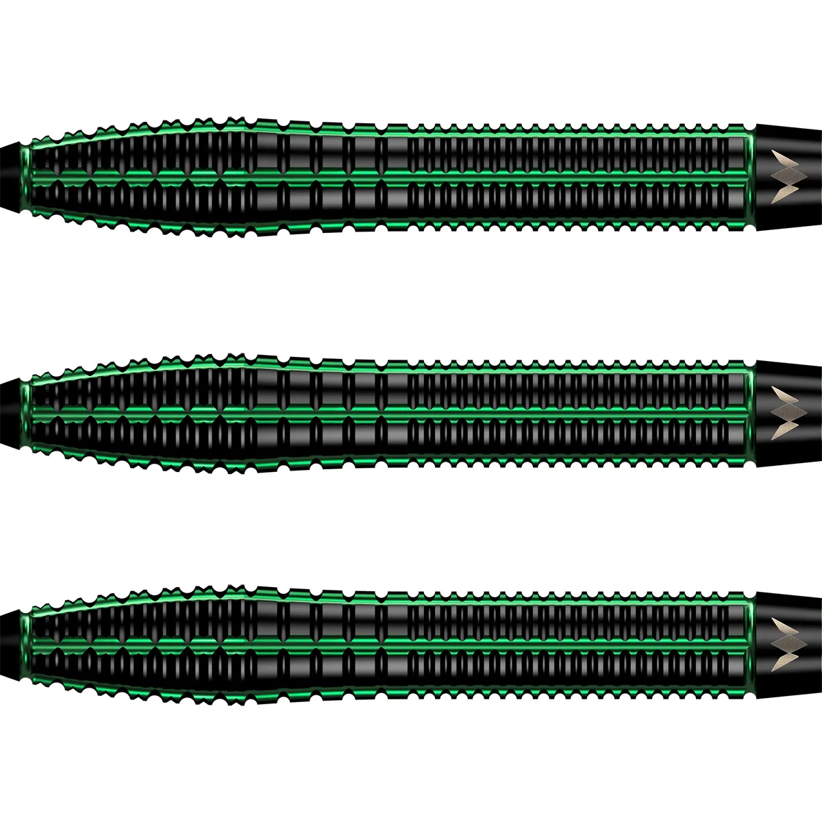 Gripstruktur der Mission Venom Steeldarts mit aggressivem Ringgrip