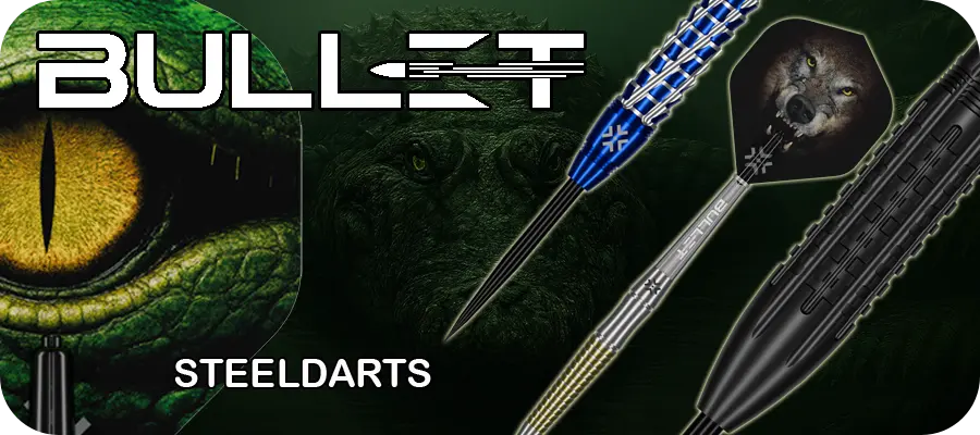 Bullet Steeldarts Kategorie-Banner mit Hydra-Silhouette im dunklen Hintergrund