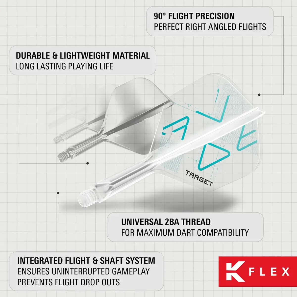 Target K-Flex Rove No2 Flights – Universal 2BA Gewinde Target K-Flex Rove No2 Flights – 2BA Universal-Gewinde für Darts