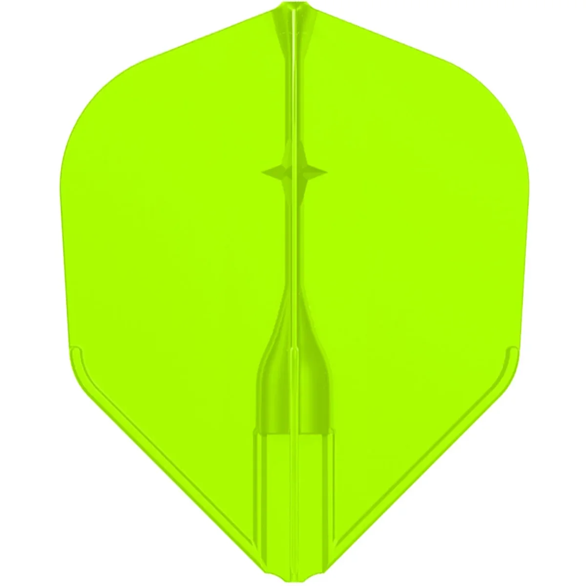 Detailaufnahme eines grünen L-Style EZ L3 Flights in Shape-Form. Gut erkennbar ist das integrierte Champagne Cap System für maximalen Schutz und Halt am Schaft.