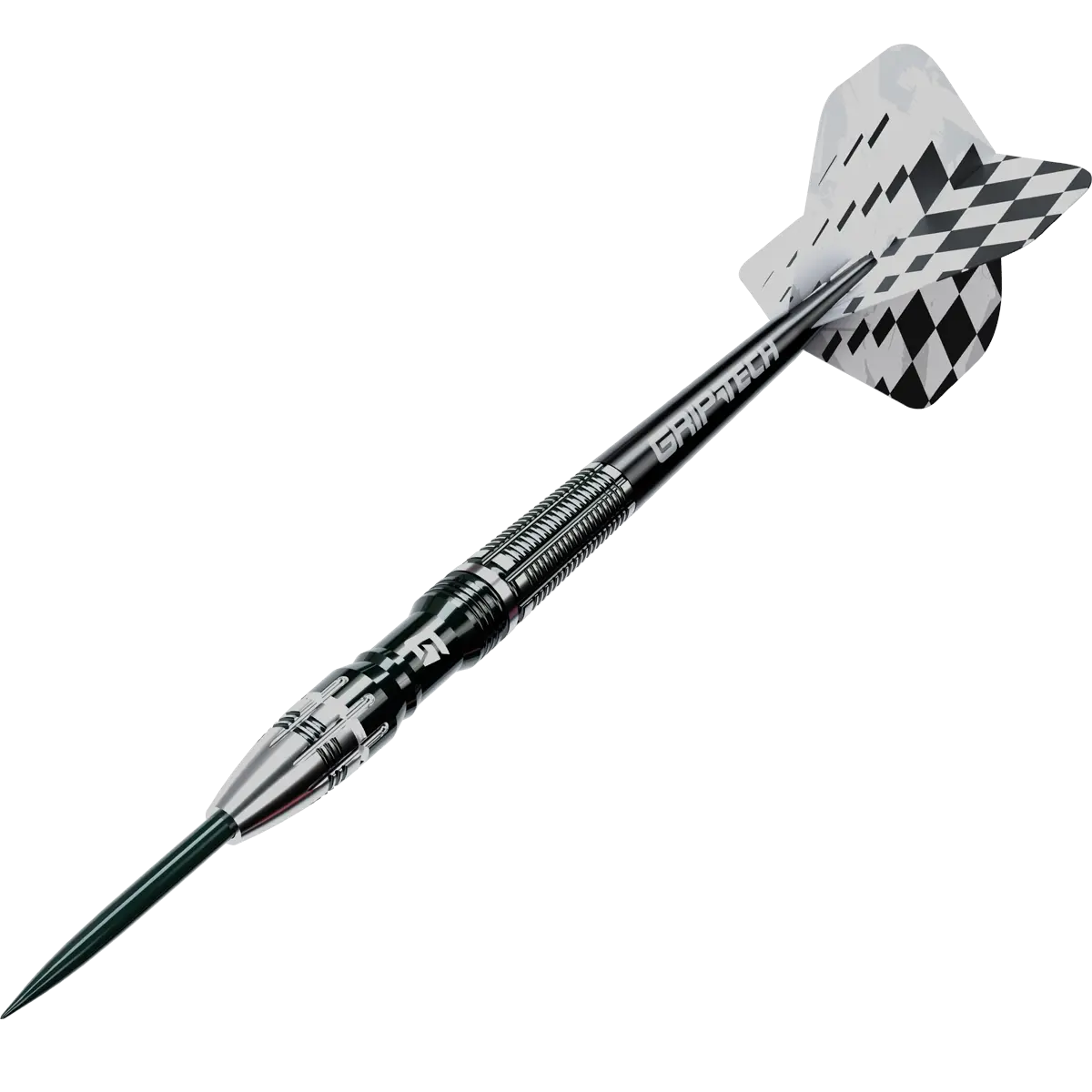 GOAT Rook Steeldart in dynamischer Ansicht mit schwarzer Beschichtung