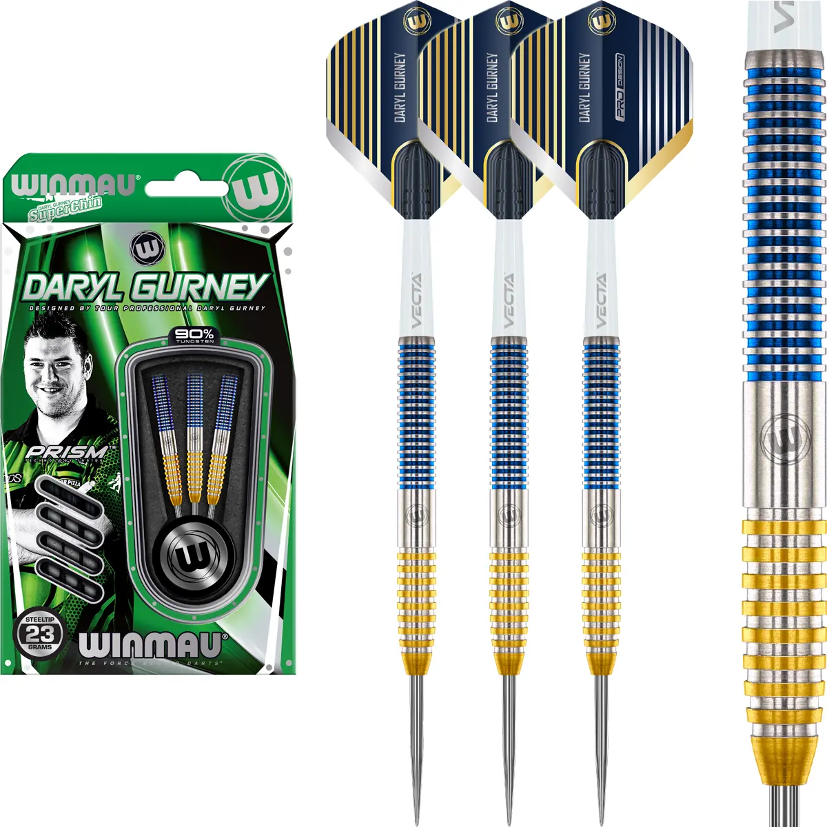 Winmau Daryl Gurney SC 1.0 Series Steeldarts Komplettset mit Barrel, Shaft und Flight