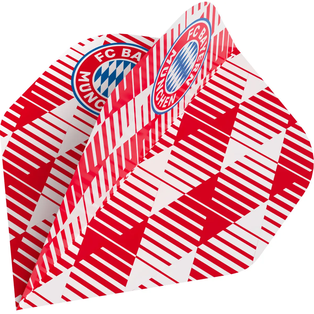 Bull’s FC Bayern München Dart Flight mit dynamischem Linienmuster in Rot und Weiß