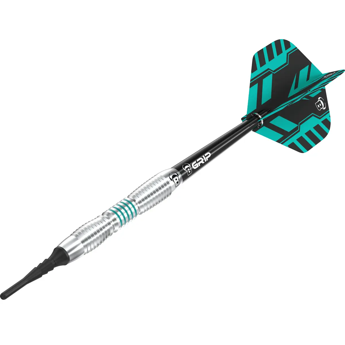 Bulls Veco V1 Softdart mit Flights und Shafts in dynamischer Ansicht