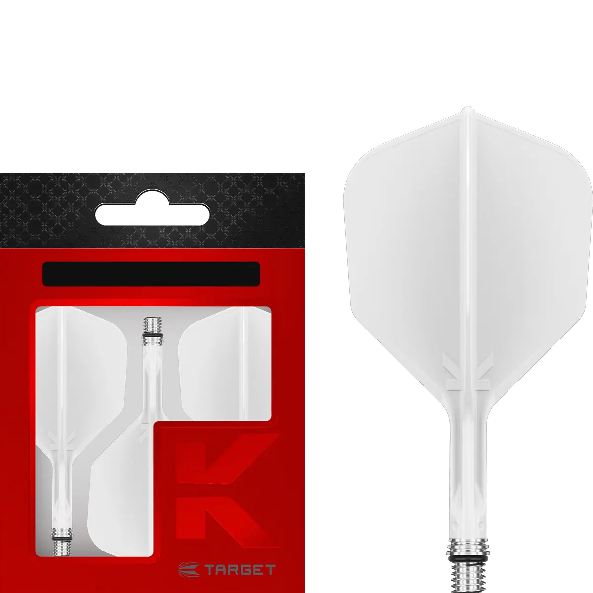 Target K-Shift Flight & Shaft System No.6 weiß Short 19 mm – integriertes Dart Flight-Shaft-System ohne Rotation