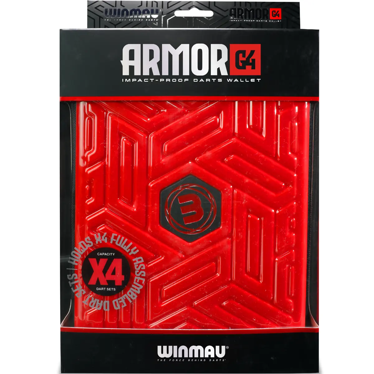 Winmau Armor G4 Darttasche Rot – Originalverpackung Vorderseite