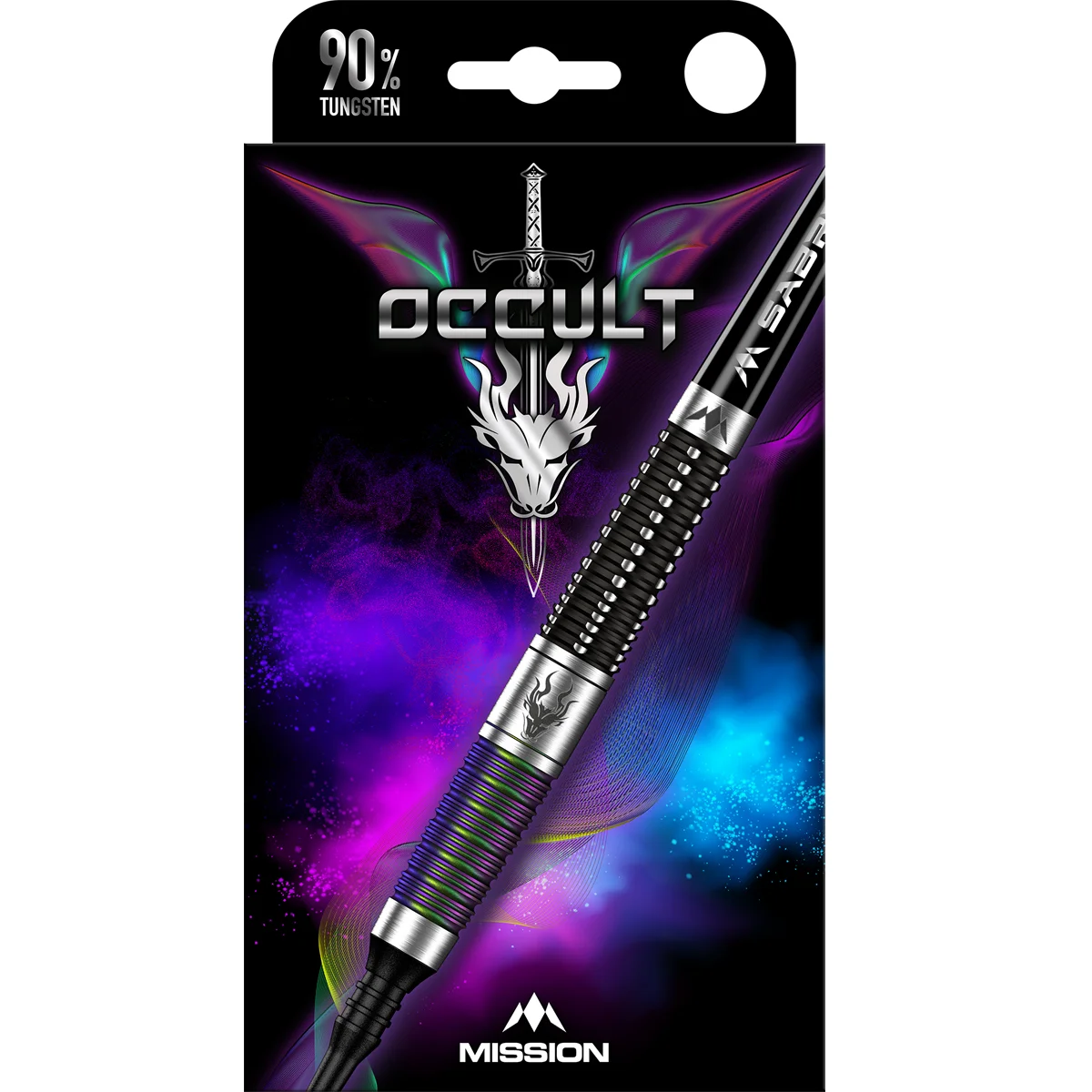 Mission Occult Softdarts Verpackung mit 90 % Tungsten Dartset