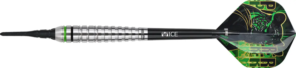 One80 Panther-M Softdarts Seitenansicht – gerade Barrel-Linie mit Ringgrip