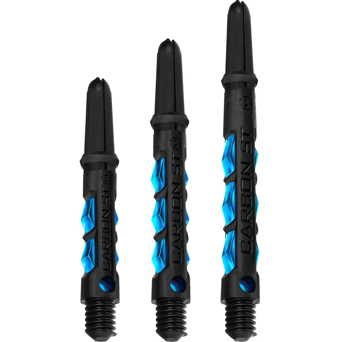 Harrows Carbon ST Shafts in Aqua aus Carbon-Composite mit aerodynamischem Profil und 2BA Gewinde