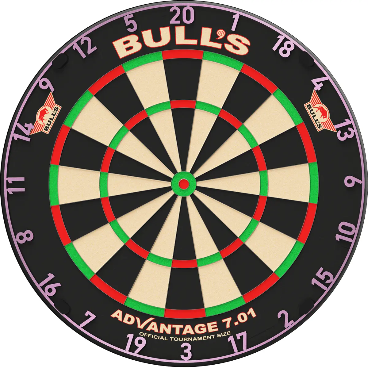Bull's NL Advantage 7.01 Dartscheibe mit pinkem Zahlenring