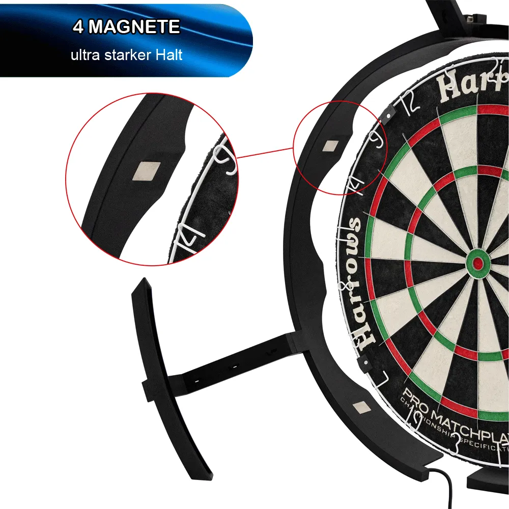 Montage der Harrows Tri-Light an einem Dartboard