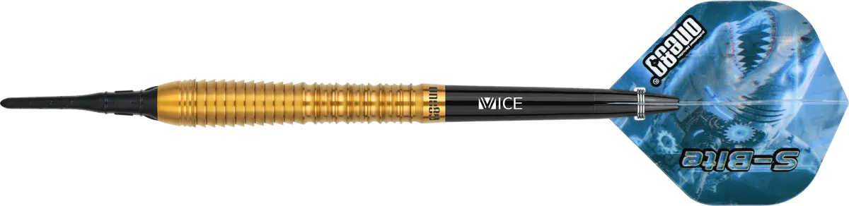 One80 S-Bite S B1 Softdarts Seitenansicht gold-schwarz