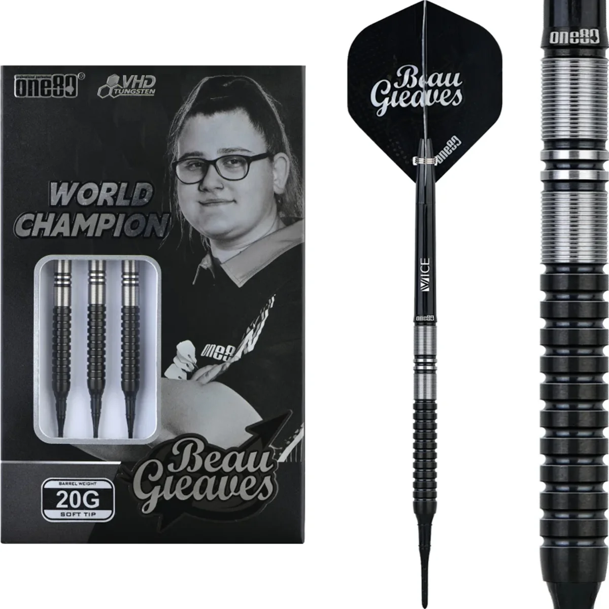 One80 Beau Greaves VHD Softdarts Black Edition One80 Beau Greaves VHD Softdarts Black Edition