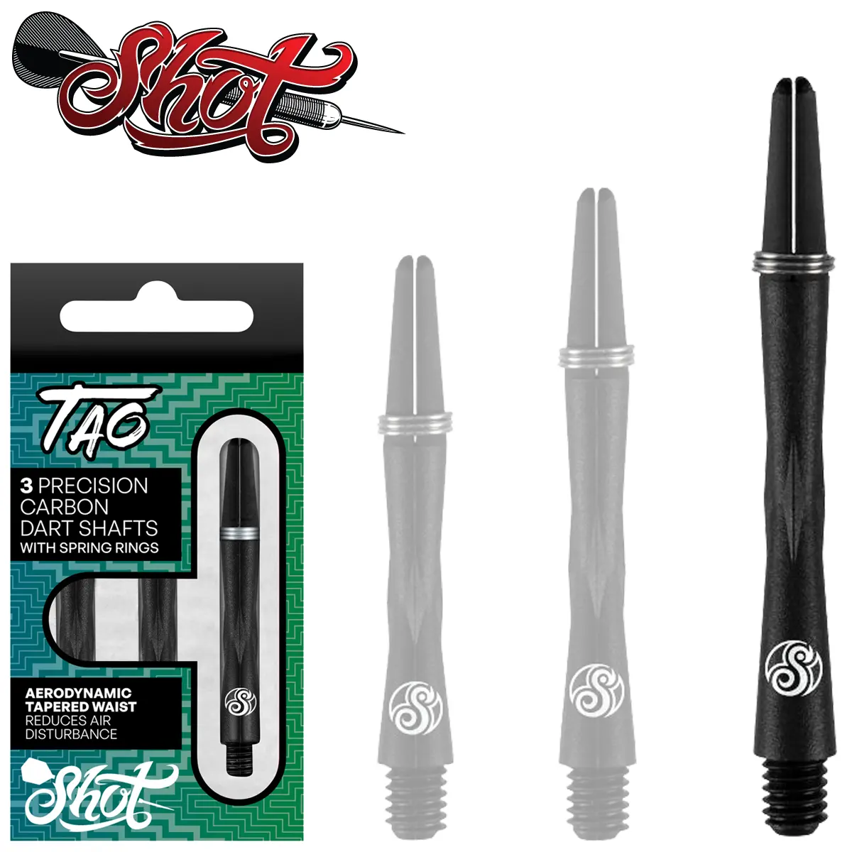 Shot Tao Carbon Dart Shaft in Schwarz – Länge 45 mm