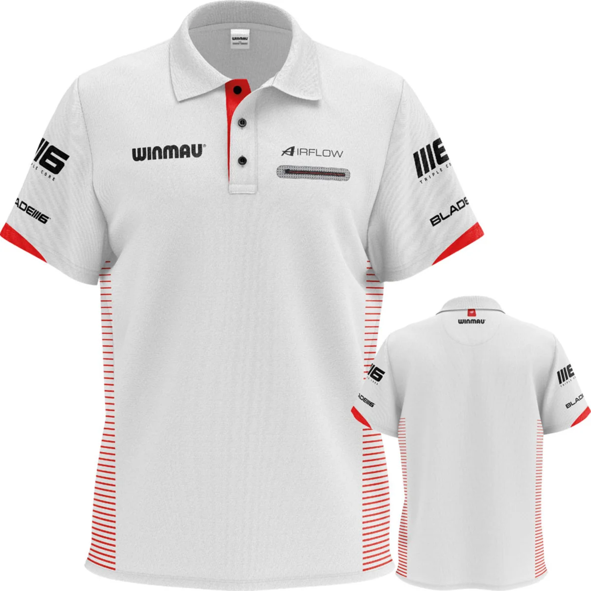 Winmau Pro-Line White Polo Dartshirt