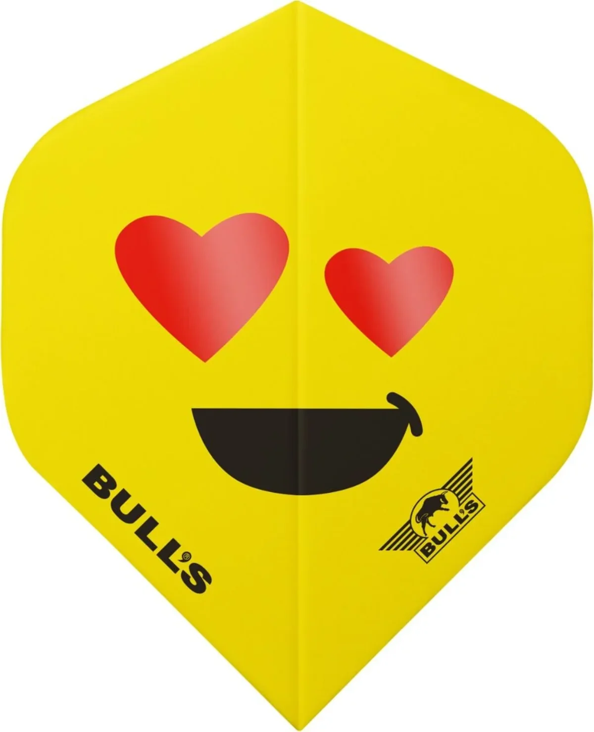 Bull’s NL Emoji Flights No.2 Heart Eyes – gelbe Dart Flights mit Herzaugen, Standardform