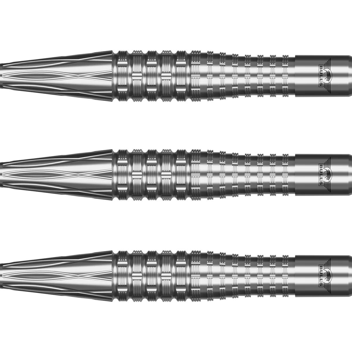 Bull's NL Smoke Silver Ash Steeldarts Barrel Detail Gripstruktur 90% Tungsten