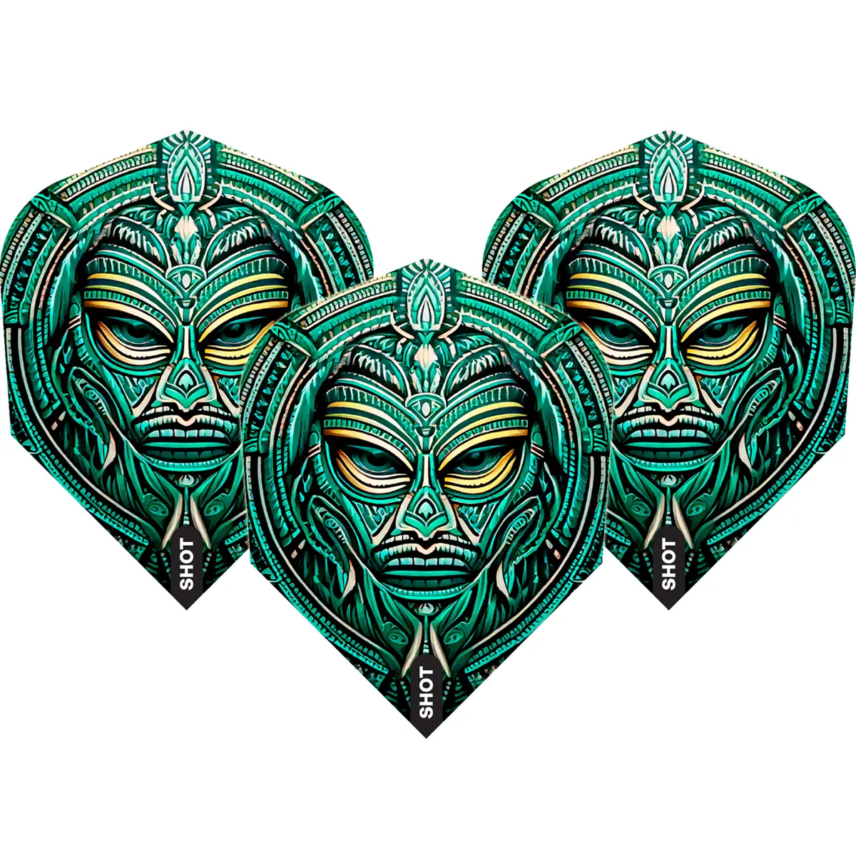Shot Tribal Weapon Toki No.6 Flights im Set mit drei Tribal-Design-Flights