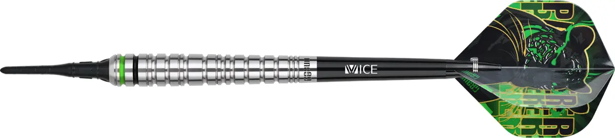 One80 Panther-C Softdarts Seitenansicht – Barrel mit tropfenförmiger Kontur und Proplast VICE Shaft