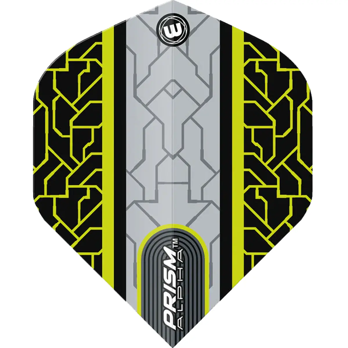 Winmau Prism Alpha Circuit Flight Schwarz-Gelb von vorne